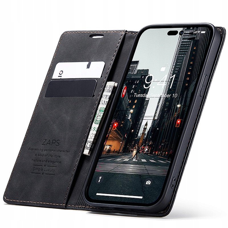 Puzdro s klapkou pre Apple iPhone 14 Pro Wallet Black