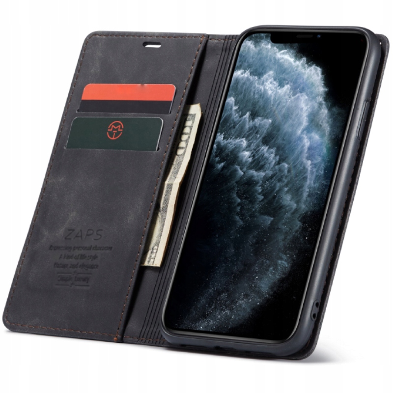 Puzdro s klapkou SAPS pre iPhone 12 Mini Black