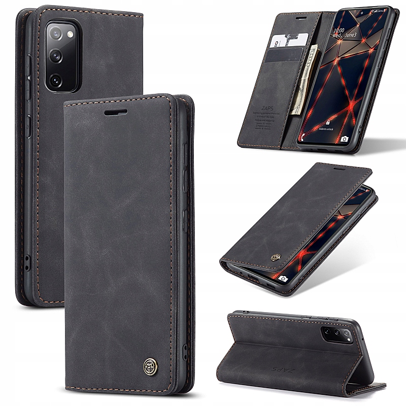 Flipové puzdro Zaps pre Samsung Galaxy S20 FE Wallet puzdro, koža, čierne
