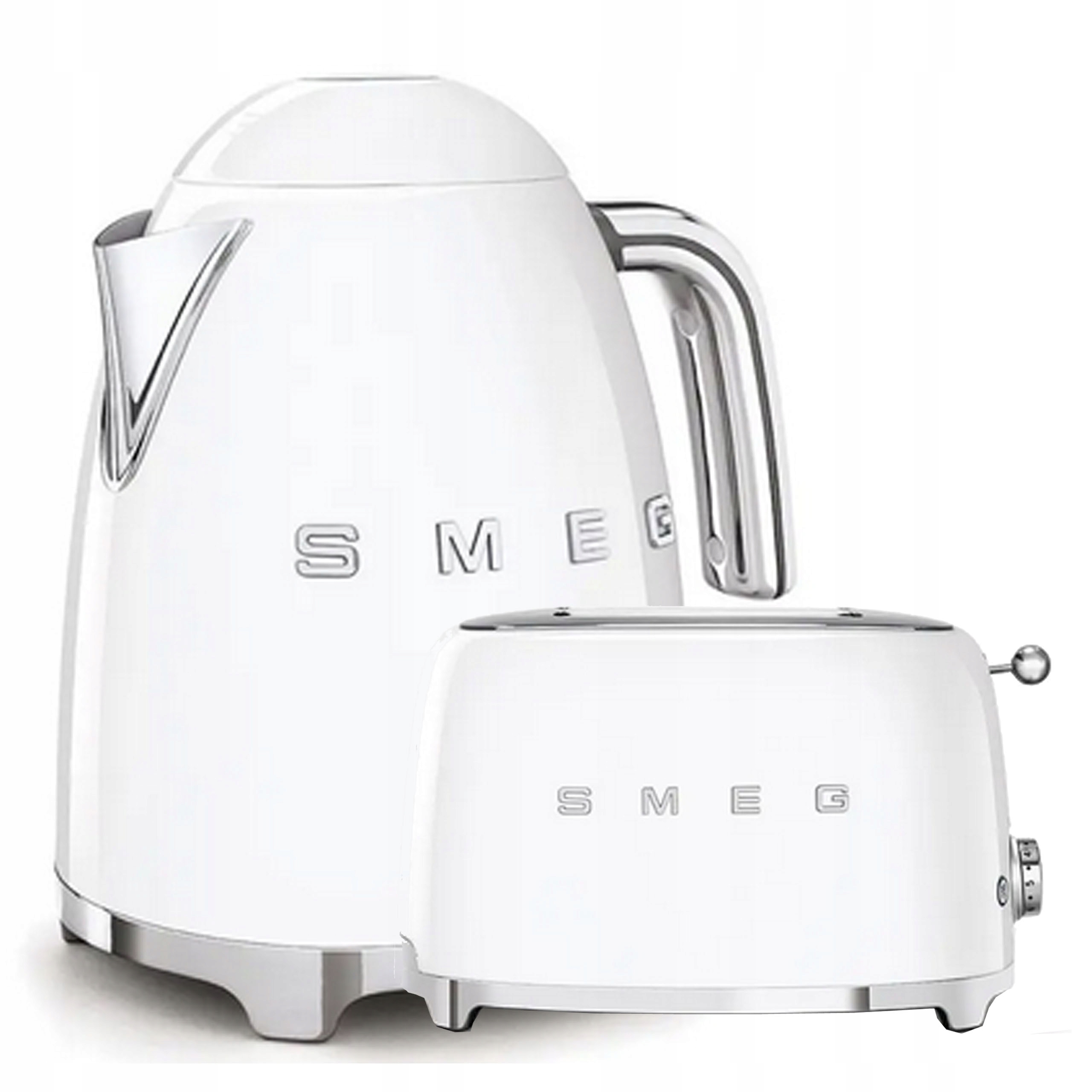 Elektrická kanvica Smeg KLF01WheU 2400 W White + hriankovač Smeg TSF01WheU White 950 W
