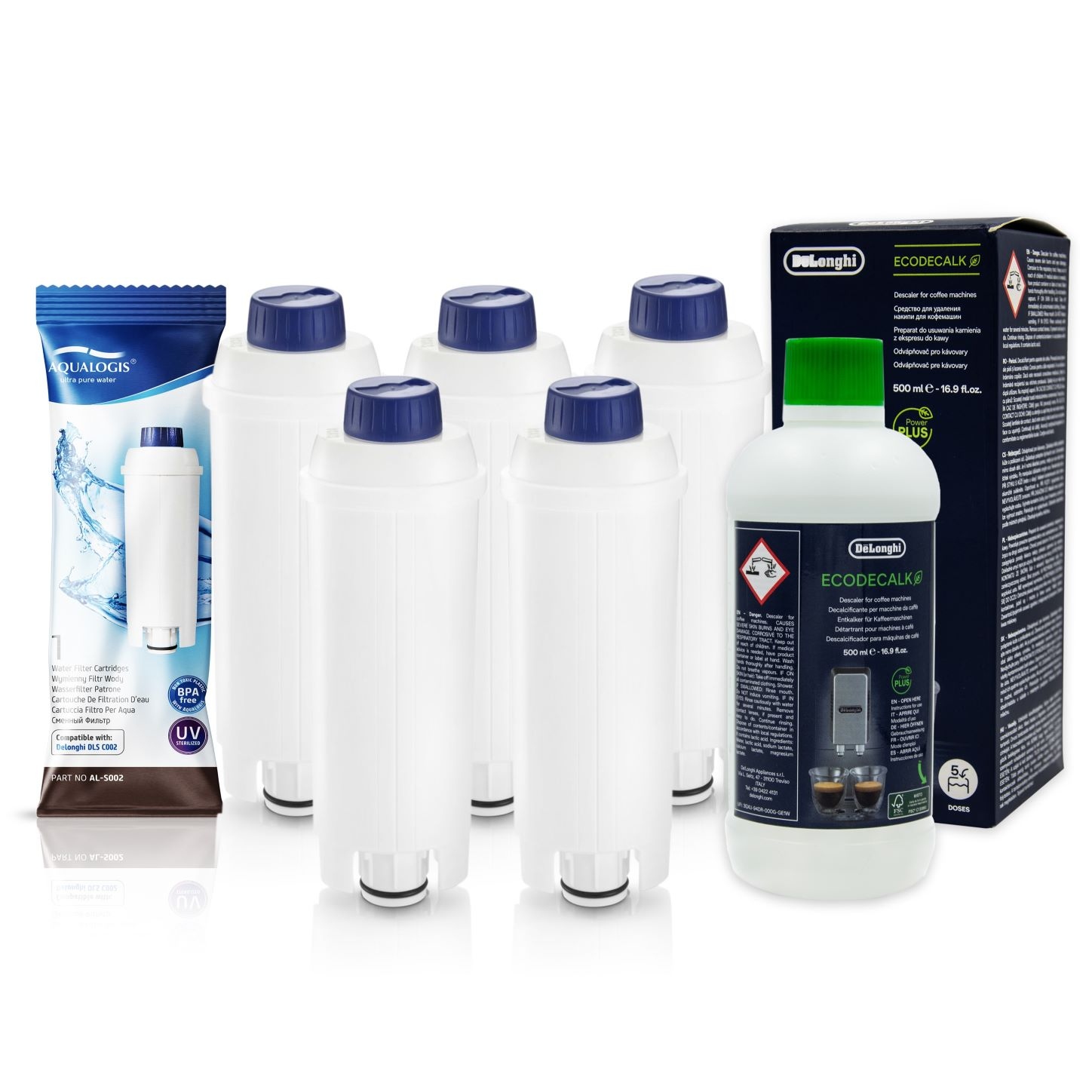 Sada delonghi - 5x filter + 1x zúfalí 500 ml