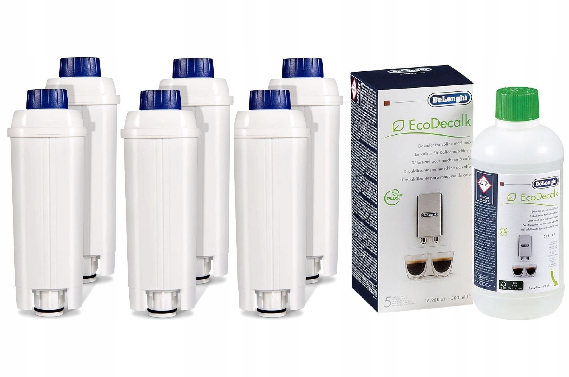 Delonghi 6 Filter + 1x Zanedbávač 500 ml
