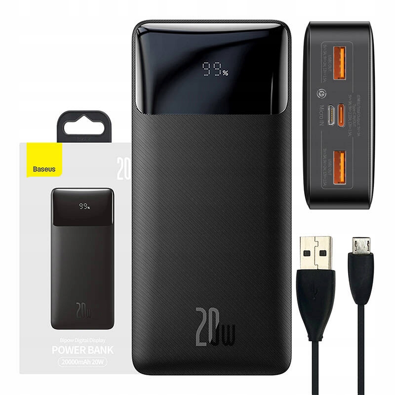 Powerbanka Baseus 20000 mAh čierna