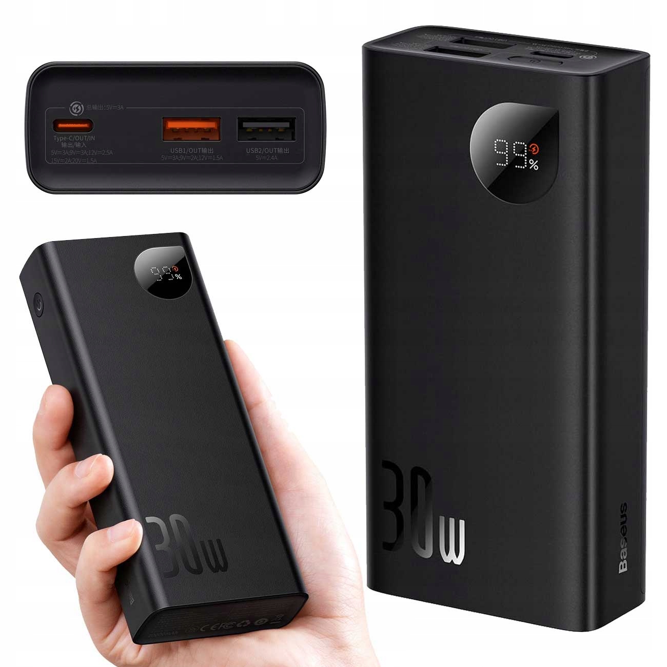 Powerbanka Baseus 20000 mAh čierna