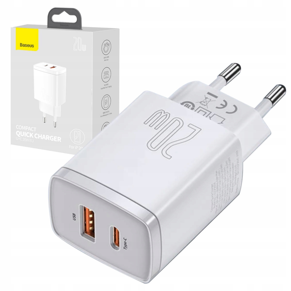 Baseus CCXJ-B02 univerzálna nástenná nabíjačka 3000 mA 5 V biela