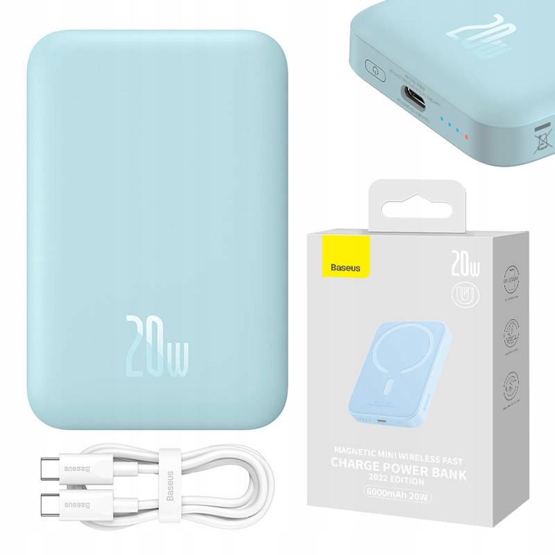 Modrá power banka Baseus 6000 mAh