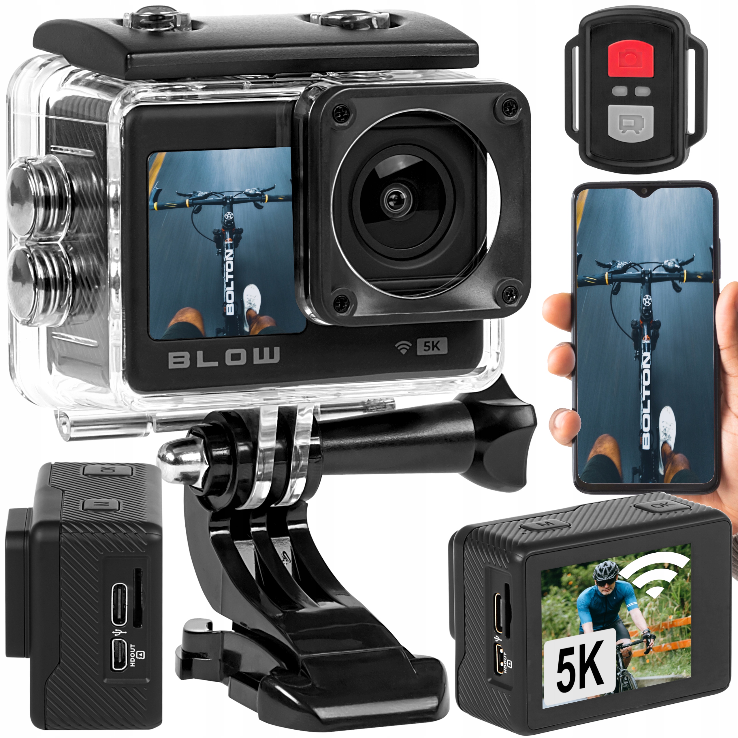 Blow GoPro4U 5K 30FPS 4K 60FPS 4K UHD športová kamera + USB - C kábel / kábel - dĺžka 80cm